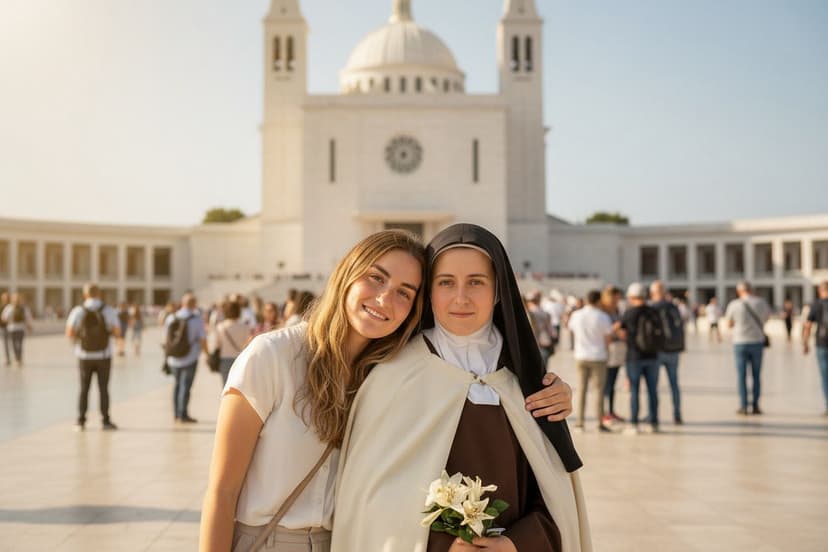 Martina Sampaio com Santa Teresinha