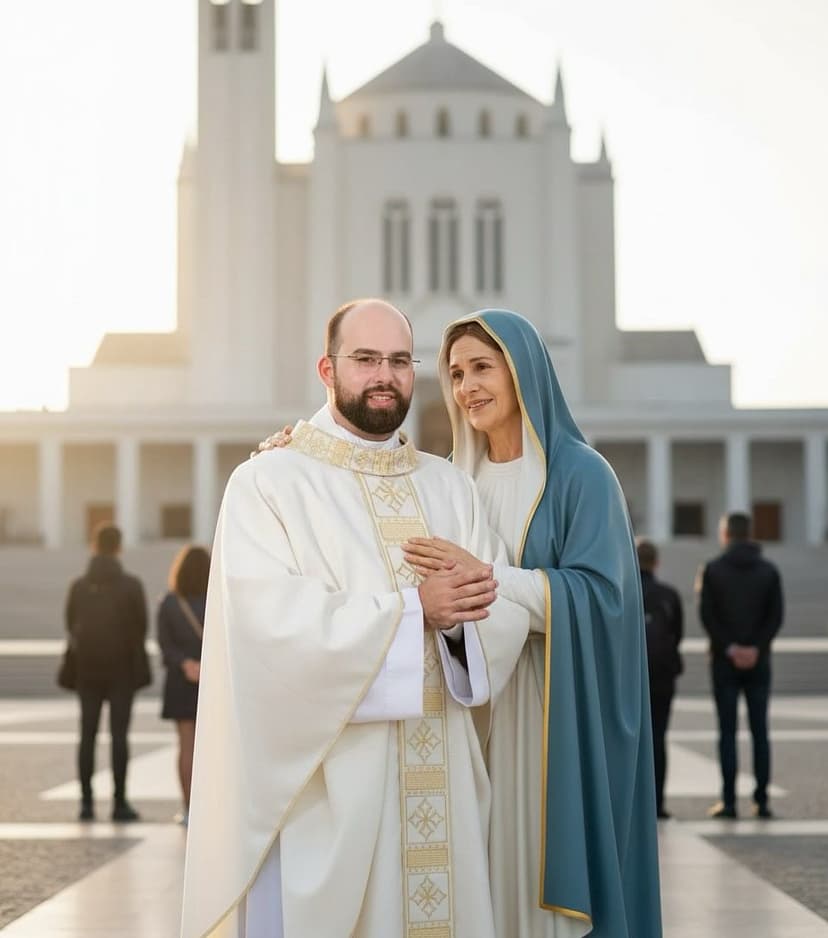 Padre Jefferson Márcio com Nossa Senhora