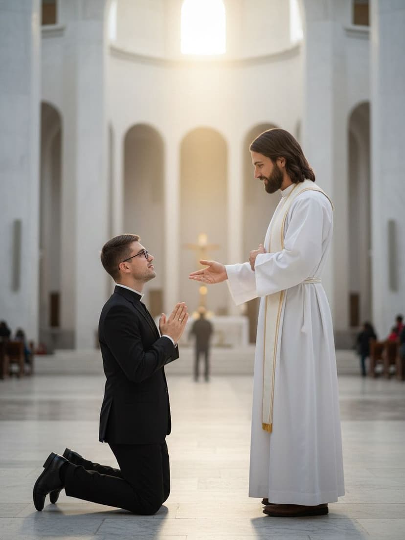 Padre Rodolfo com Jesus Cristo